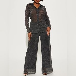 NWT Brand New Women’s Fashion Nova Black Miranda Pant Set XL Extra Large